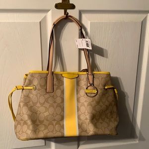 Leather coach shoulder bag